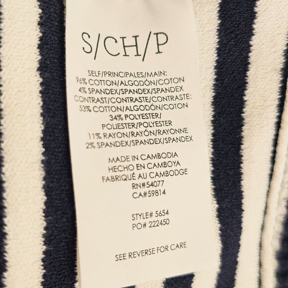 CAbi Knit Harbor White Navy Blue Stripe Sailor Jacket Style 5654 - Picture 10 of 10